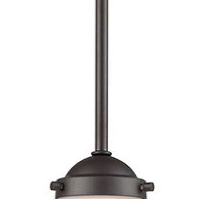 Atlas Lighting Beckett 6'' Wide 1Lt Mini Pendant, Bronze/White