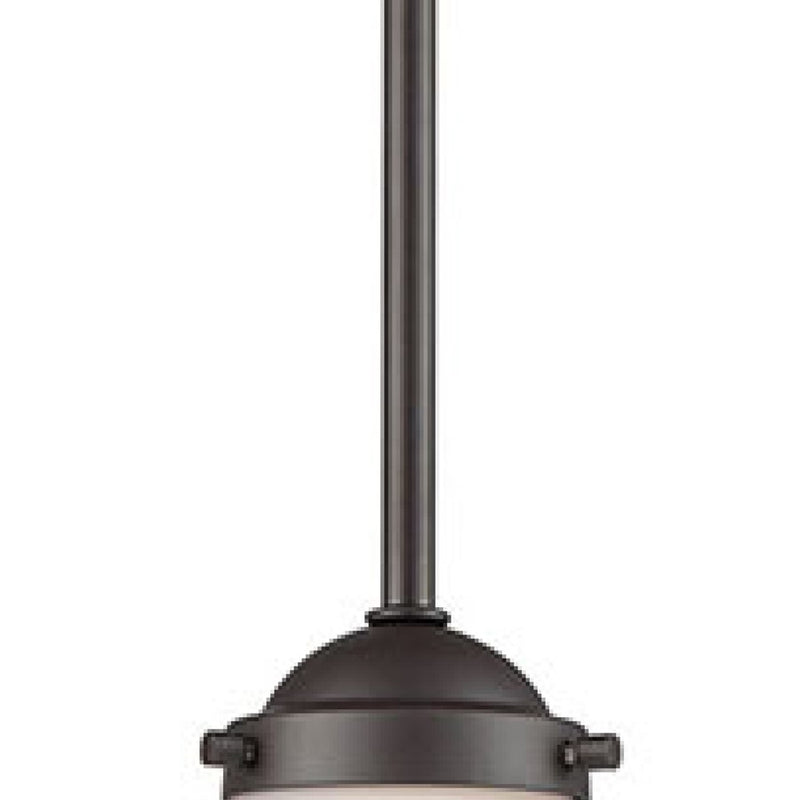 Atlas Lighting Beckett 6in 1-Light Mini Pendant | Modern Oil Rubbed Bronze and White Frosted Glass | Kitchen Island & Dining Room | Model CL11536-BZ1