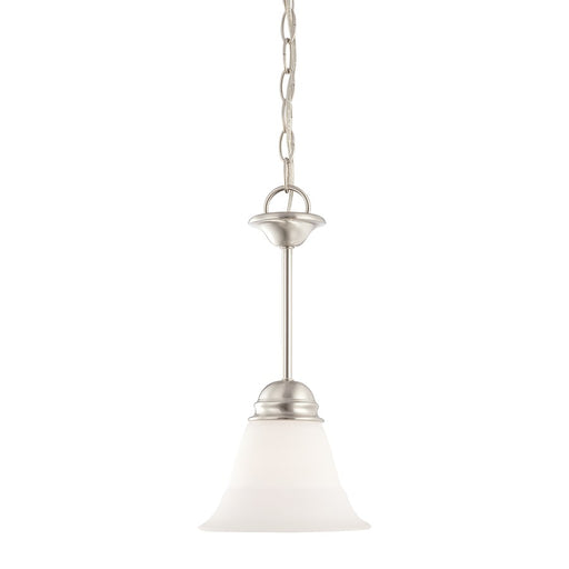 Atlas Lighting Bella 7.25'' Wide 1Lt Mini Pendant, Nickel/White