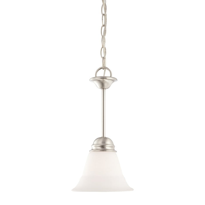 Atlas Lighting Bella 7.25'' Wide 1Lt Mini Pendant, Nickel/White