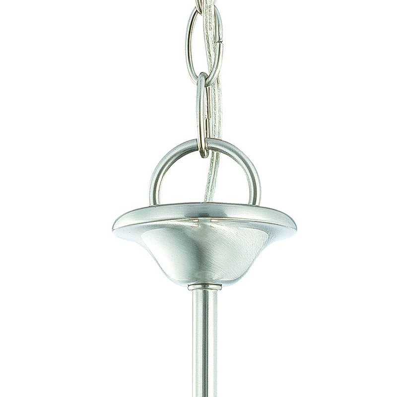 Atlas Lighting Bella 7in 1-Light Mini Pendant | Traditional Brushed Nickel and White Frosted Glass | Kitchen Island & Dining Room | Model CL11538-NK