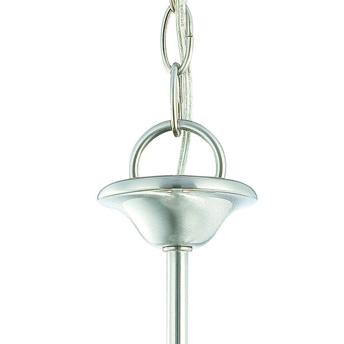 Atlas Lighting Bella 7.25'' Wide 1Lt Mini Pendant, Nickel/White