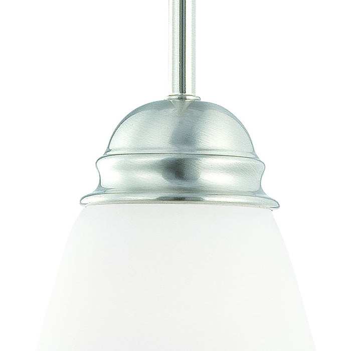 Atlas Lighting Bella 7.25'' Wide 1Lt Mini Pendant, Nickel/White