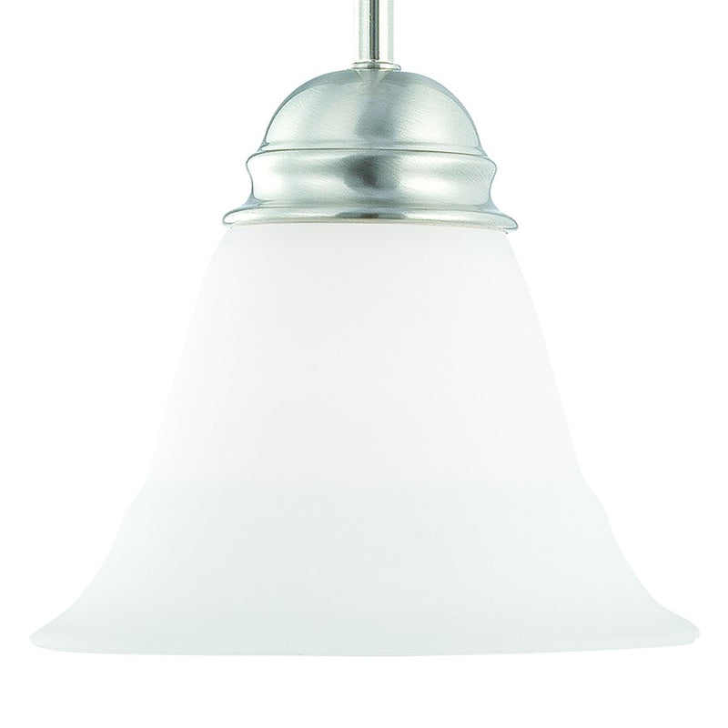 Atlas Lighting Bella 7.25'' Wide 1Lt Mini Pendant, Nickel/White