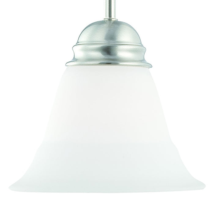 Atlas Lighting Bella 7.25'' Wide 1Lt Mini Pendant, Nickel/White