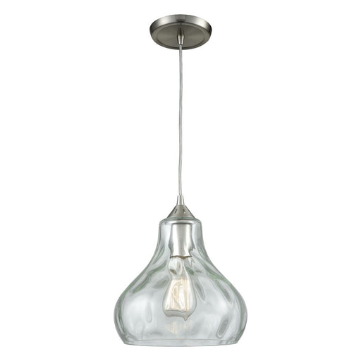 Atlas Lighting Belmont 10''W 1Lt Mini Pendant, Satin Nickel/Clear
