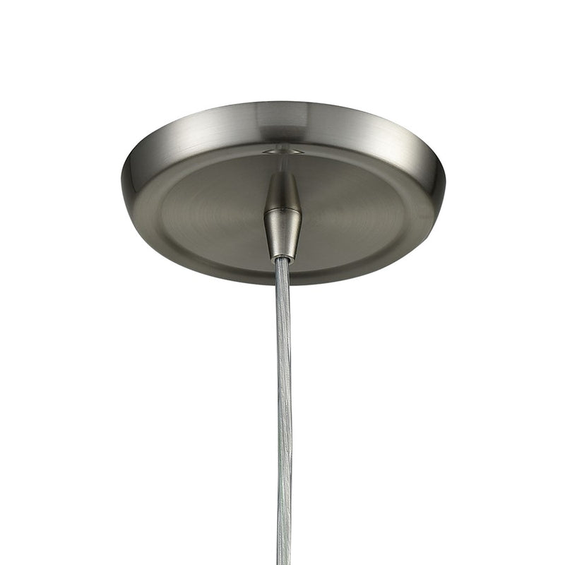 Atlas Lighting Belmont 10in 1-Light Mini Pendant | Modern Satin Nickel and Clear Water Glass | Kitchen Island & Dining Room | Model CL11539-NK
