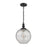 Atlas Lighting Bergen 10'' Wide 1Lt Mini Pendant, Matte Black/Clear