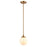 Atlas Lighting Beverly Hills 6'' Wide 1Lt Mini Pendant, Brass/White