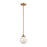 Atlas Lighting Beverly Hills 6'' Wide 1Lt Mini Pendant, Brass/White