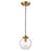 Atlas Lighting Boudreaux 6''W 1Lt Mini Pendant, Black/Gold/Clear