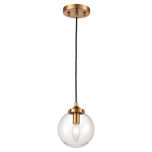 Atlas Lighting Boudreaux 6''W 1Lt Mini Pendant, Black/Gold/Clear