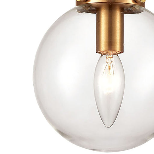 Atlas Lighting Boudreaux 6''W 1Lt Mini Pendant, Black/Gold/Clear