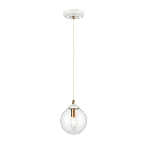 Atlas Lighting Boudreaux 6''W 1Lt Mini Pendant, Matte White/Clear