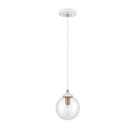 Atlas Lighting Boudreaux 6''W 1Lt Mini Pendant, Matte White/Clear