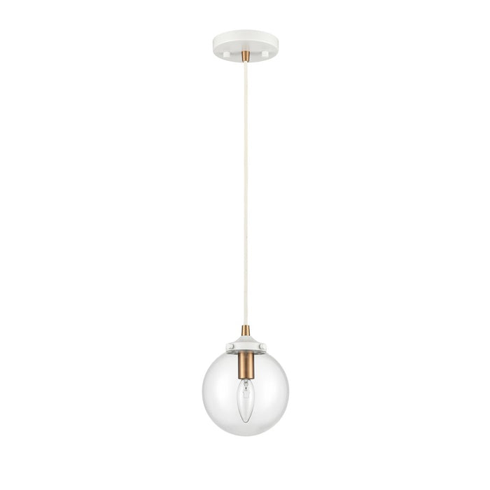 Atlas Lighting Boudreaux 6''W 1Lt Mini Pendant, Matte White/Clear