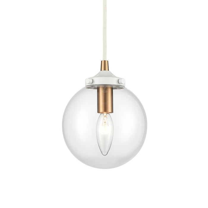 Atlas Lighting Boudreaux 6''W 1Lt Mini Pendant, Matte White/Clear