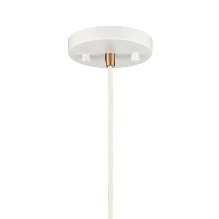 Atlas Lighting Boudreaux 6''W 1Lt Mini Pendant, Matte White/Clear