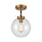 Atlas Lighting Boudreaux 8''W 1Lt Mini Pendant, Black/Gold/Clear