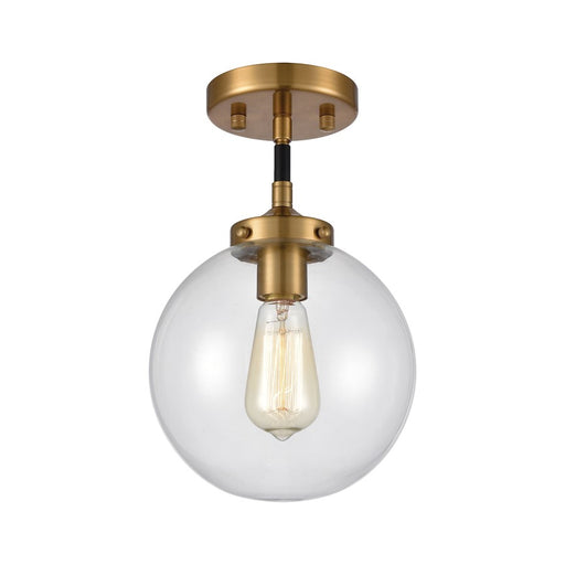 Atlas Lighting Boudreaux 8''W 1Lt Mini Pendant, Black/Gold/Clear