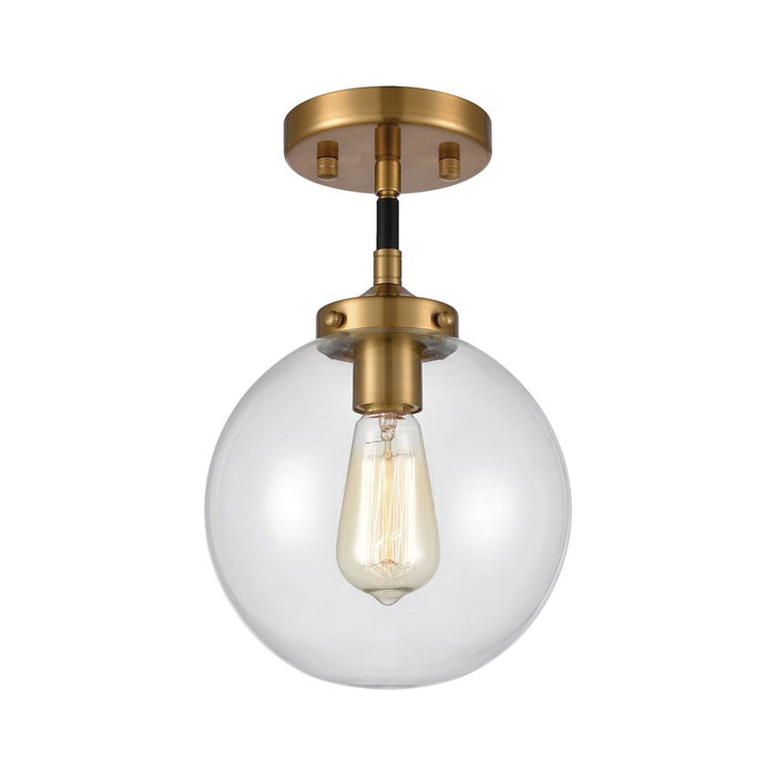Atlas Lighting Boudreaux 8''W 1Lt Mini Pendant, Black/Gold/Clear