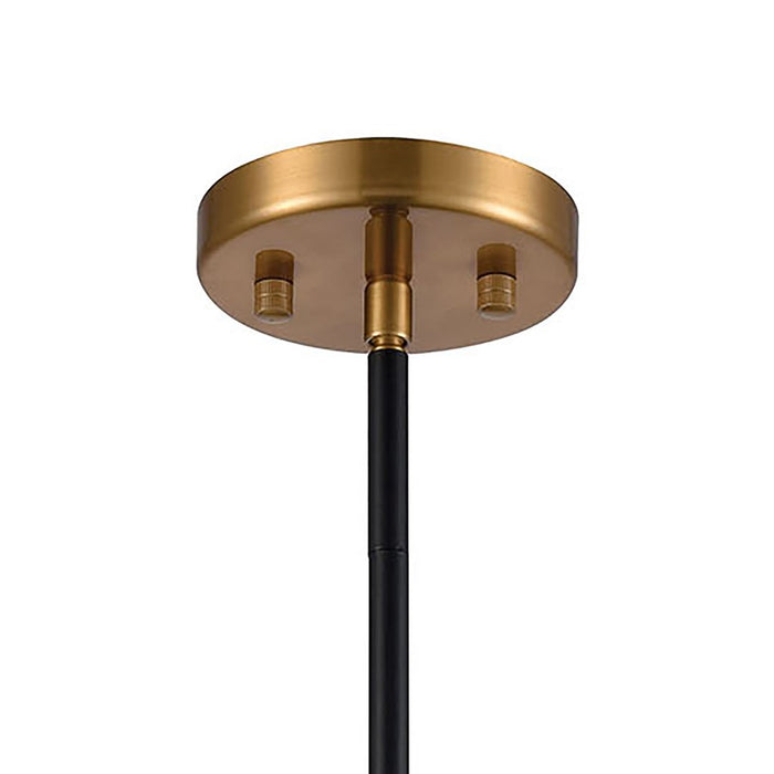 Atlas Lighting Boudreaux 8''W 1Lt Mini Pendant, Black/Gold/Clear