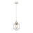 Atlas Lighting Boudreaux 8''W 1Lt Mini Pendant, Matte White/Clear