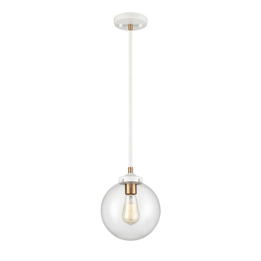 Atlas Lighting Boudreaux 8''W 1Lt Mini Pendant, Matte White/Clear