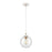 Atlas Lighting Boudreaux 8''W 1Lt Mini Pendant, Matte White/Clear