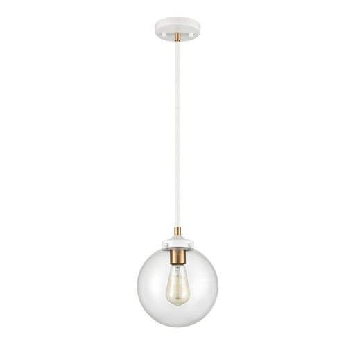 Atlas Lighting Boudreaux 8''W 1Lt Mini Pendant, Matte White/Clear