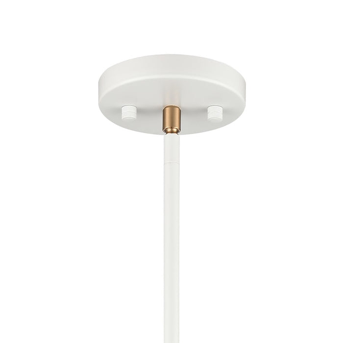 Atlas Lighting Boudreaux 8''W 1Lt Mini Pendant, Matte White/Clear