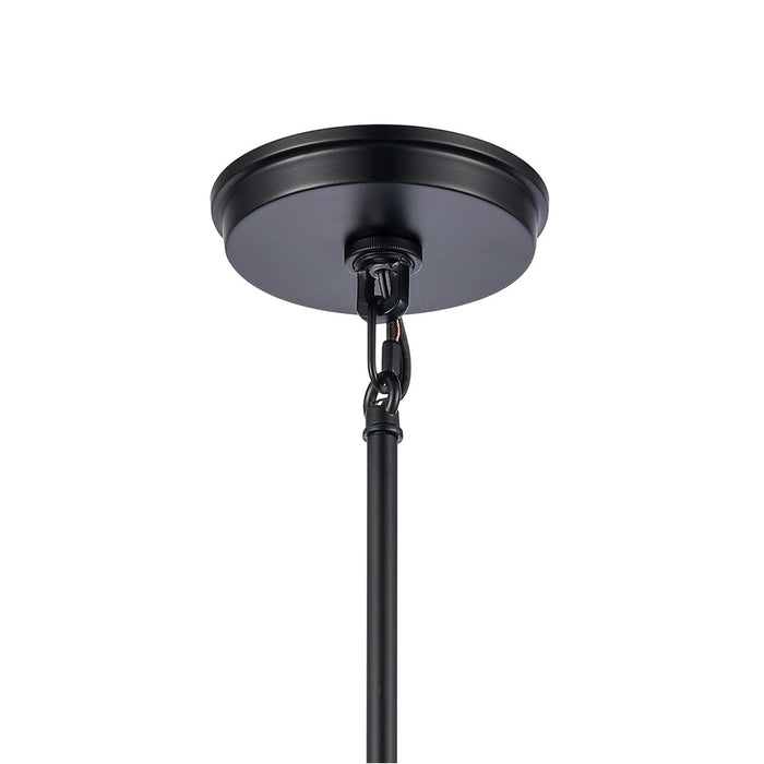 Atlas Lighting Boyer 6.5'' Wide 1Lt Mini Pendant, Matte Black/Clear
