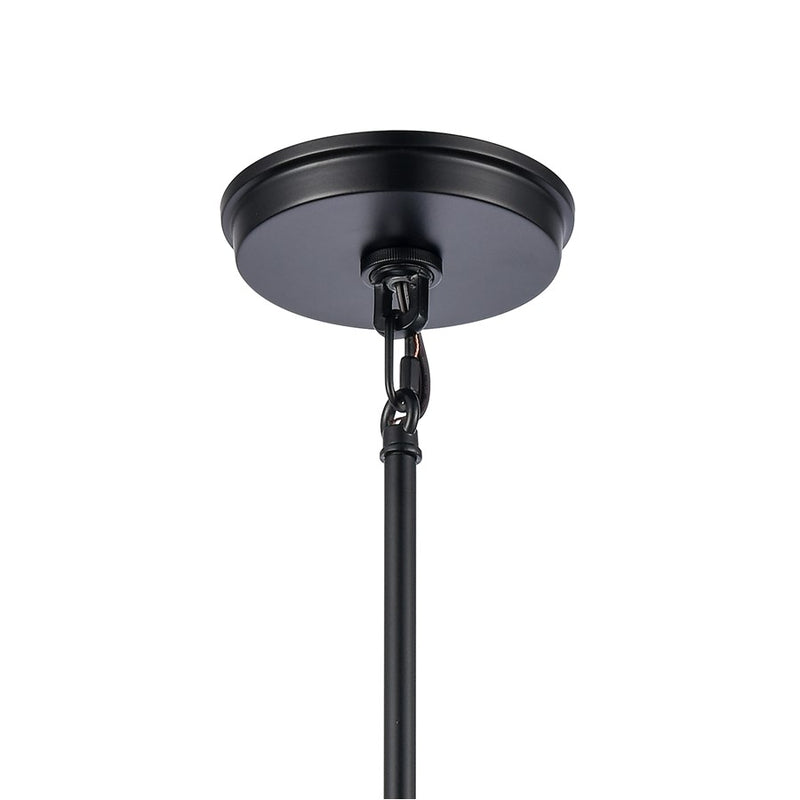 Atlas Lighting Boyer 6in 1-Light Mini Pendant | Transitional Matte Black and Clear Glass | Kitchen Island & Dining Room | Model CL11545-BK