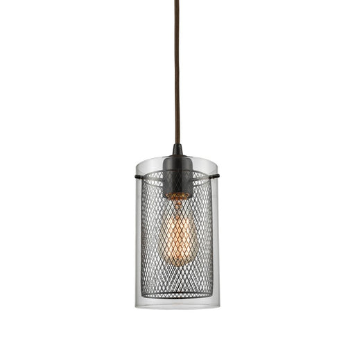 Atlas Lighting Brant 5'' Wide 1Lt Pendant, Oil Rubbed Bronze/Clear
