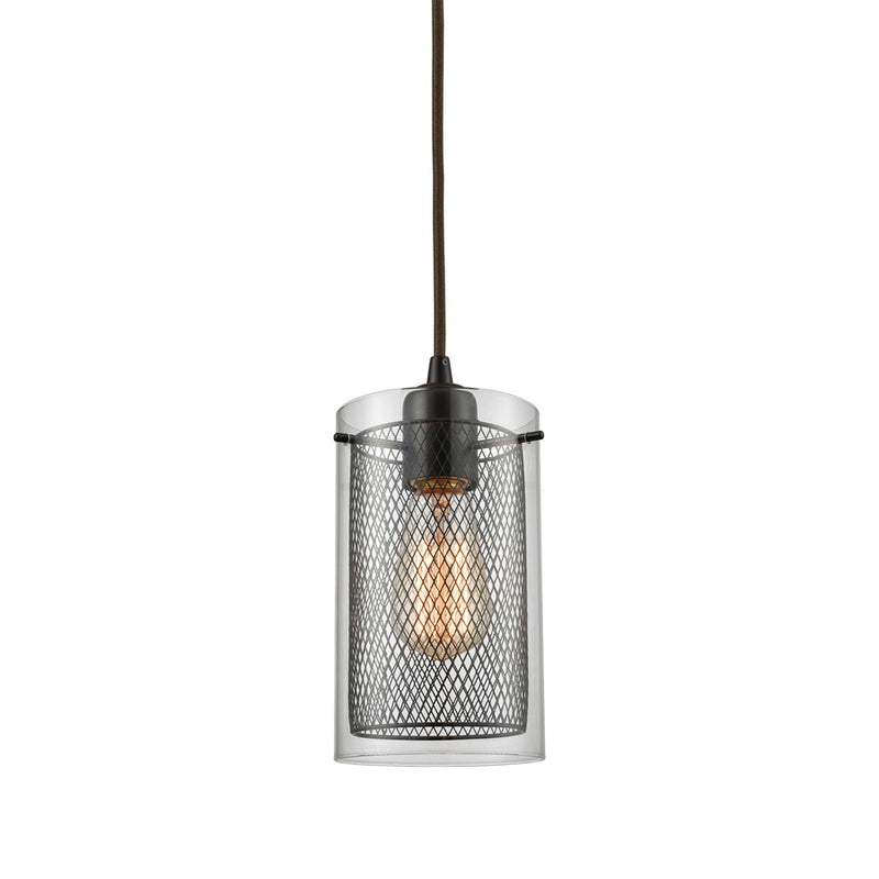 Atlas Lighting Brant 5in 1-Light Pendant | Transitional Oil Rubbed Bronze and Clear Glass | Kitchen Island & Dining Room | Model CL11546-BZ