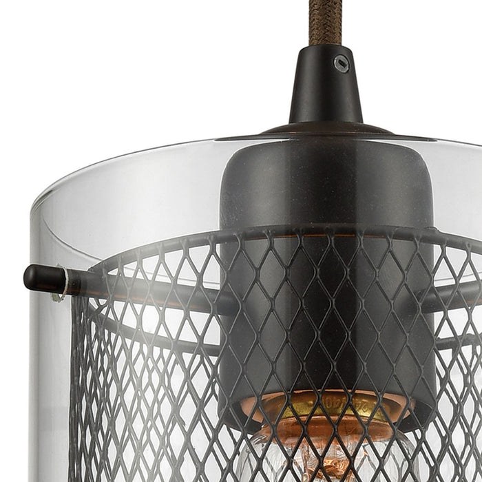 Atlas Lighting Brant 5'' Wide 1Lt Pendant, Oil Rubbed Bronze/Clear