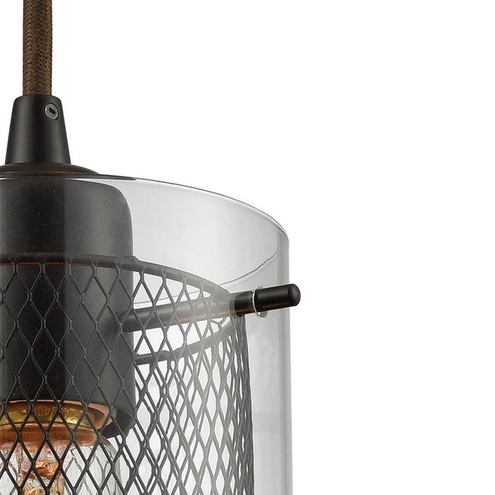 Atlas Lighting Brant 5'' Wide 1Lt Pendant, Oil Rubbed Bronze/Clear