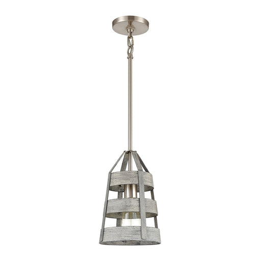 Atlas Lighting Brigantine 7'' Wide 1Lt Mini Pendant, Driftwood/Gray