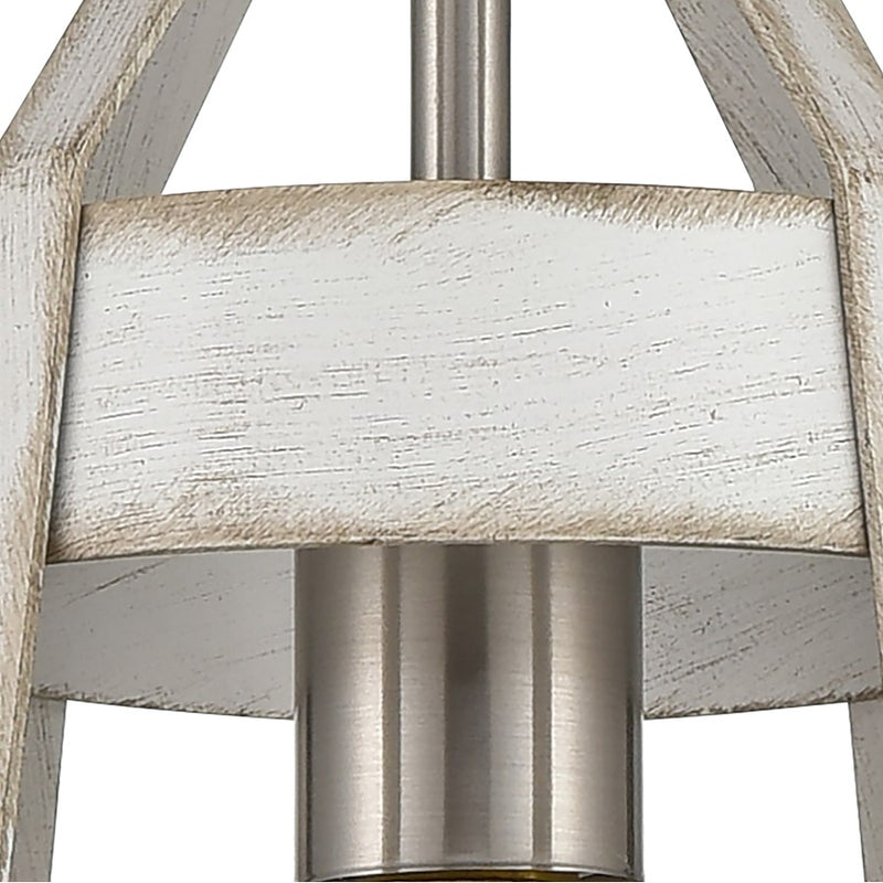Atlas Lighting Brigantine 7''W 1Lt Mini Pendant, Nickel Beige/White