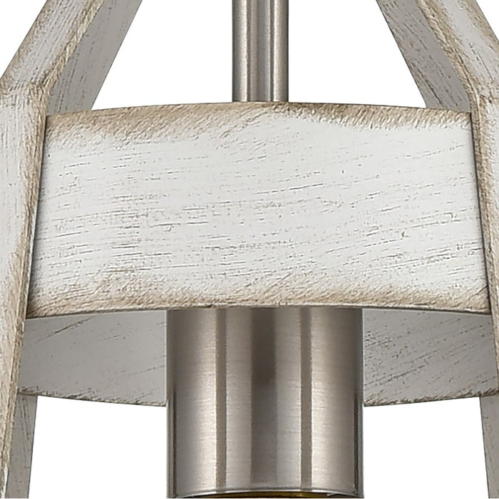 Atlas Lighting Brigantine 7''W 1Lt Mini Pendant, Nickel Beige/White