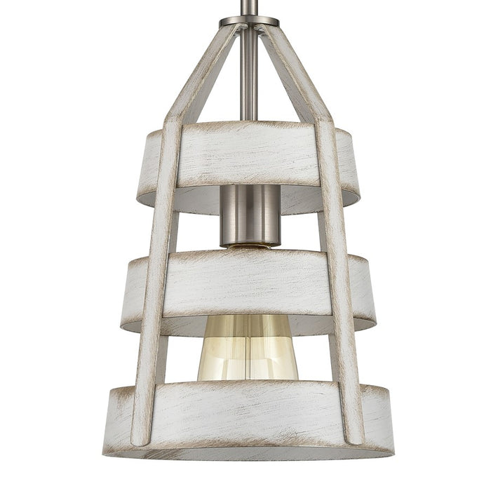 Atlas Lighting Brigantine 7''W 1Lt Mini Pendant, Nickel Beige/White