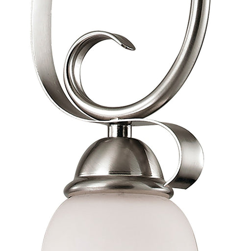 Atlas Lighting Brighton 6'' Wide 1Lt Mini Pendant, Nickel/White