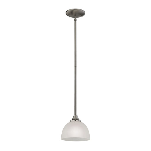 Atlas Lighting Bristol Lane 7'' Wide 1Lt Mini Pendant, Nickel/White