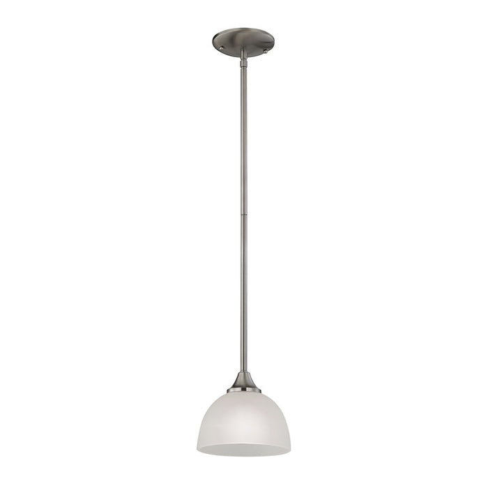 Atlas Lighting Bristol Lane 7'' Wide 1Lt Mini Pendant, Nickel/White