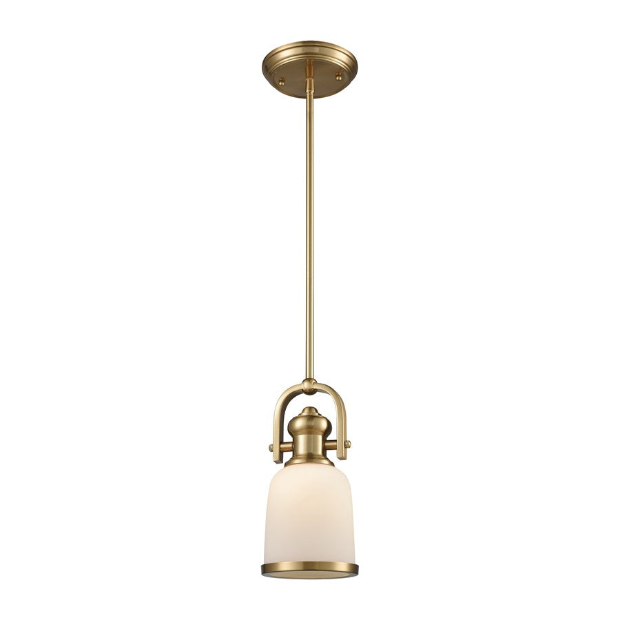Atlas Lighting Brooksdale 5'' Wide 1Lt Mini Pendant, Satin Brass