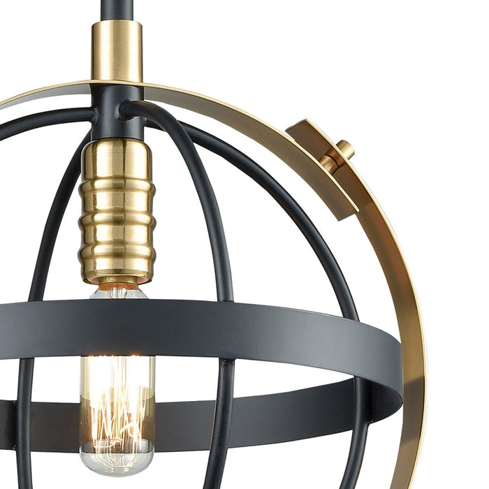 Atlas Lighting Caldwell 10'' Wide 1Lt Mini Pendant, Matte Black