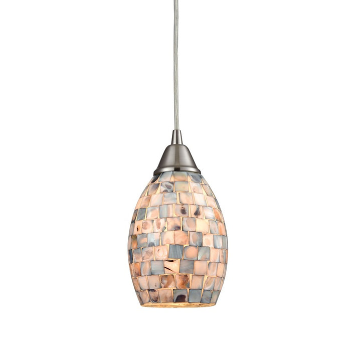 Atlas Lighting Capri 5'' Wide 1Lt Pendant, Nickel/Gray