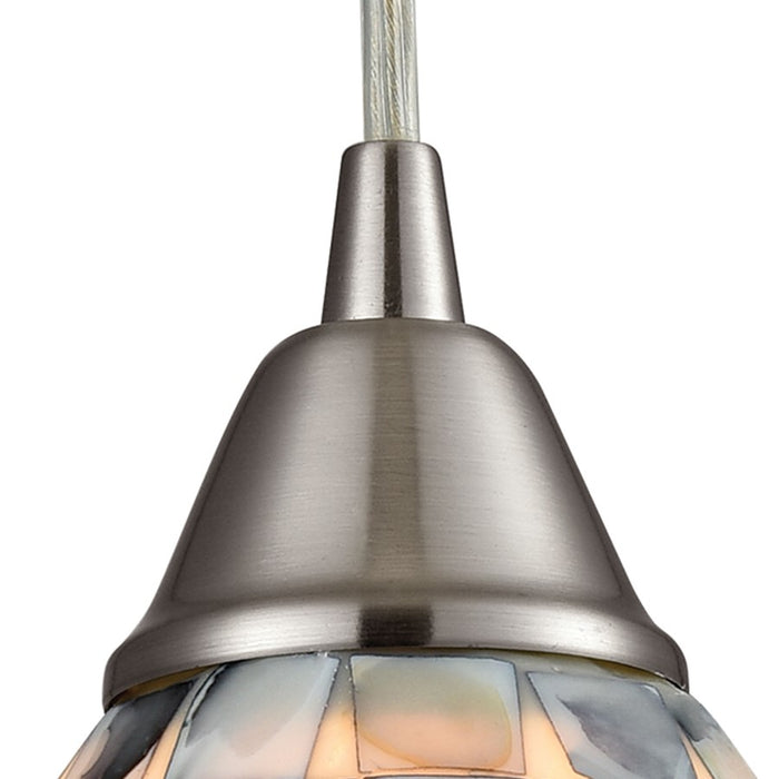 Atlas Lighting Capri 5'' Wide 1Lt Pendant, Nickel/Gray