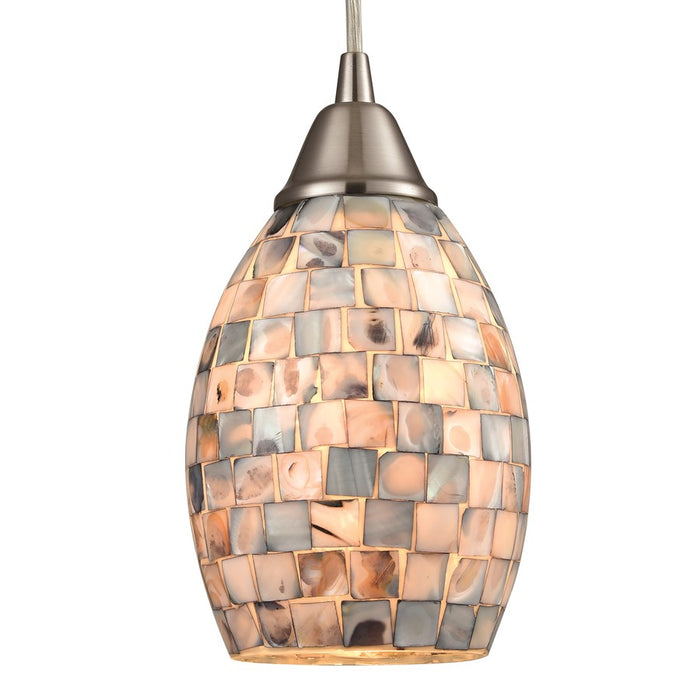 Atlas Lighting Capri 5'' Wide 1Lt Pendant, Nickel/Gray