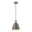 Atlas Lighting Carolton 8'' Wide 1Lt Mini Pendant, Nickel/Gray